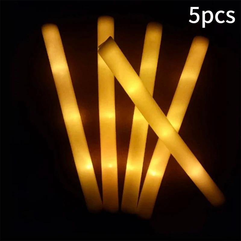 5pcs Flashing LED Light Colorful Light Stick Music Festival Birthday Wedding Party Supplies Party Bright Colorful Glow Stick