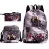 New Schoolbag Animation Three-piece Set Heat Transfer Schoolbag Small Shoulder Pencil Bag Primary and Secondary School Students Backpack