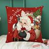 2Pcs Luxury Christmas Cushion Cover Soft Santa Claus Sofa Pillowcase Dacron Throw Pillow Case  Sofa
