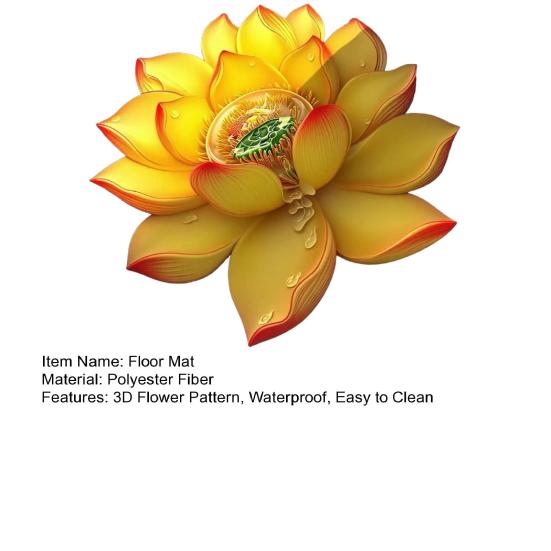 Коврик для пола 3D Дизайн с цветами Противоскользящий Водонепроницаемый Износостойкий Ковер для пола Подушка для коленей для йоги и медитации