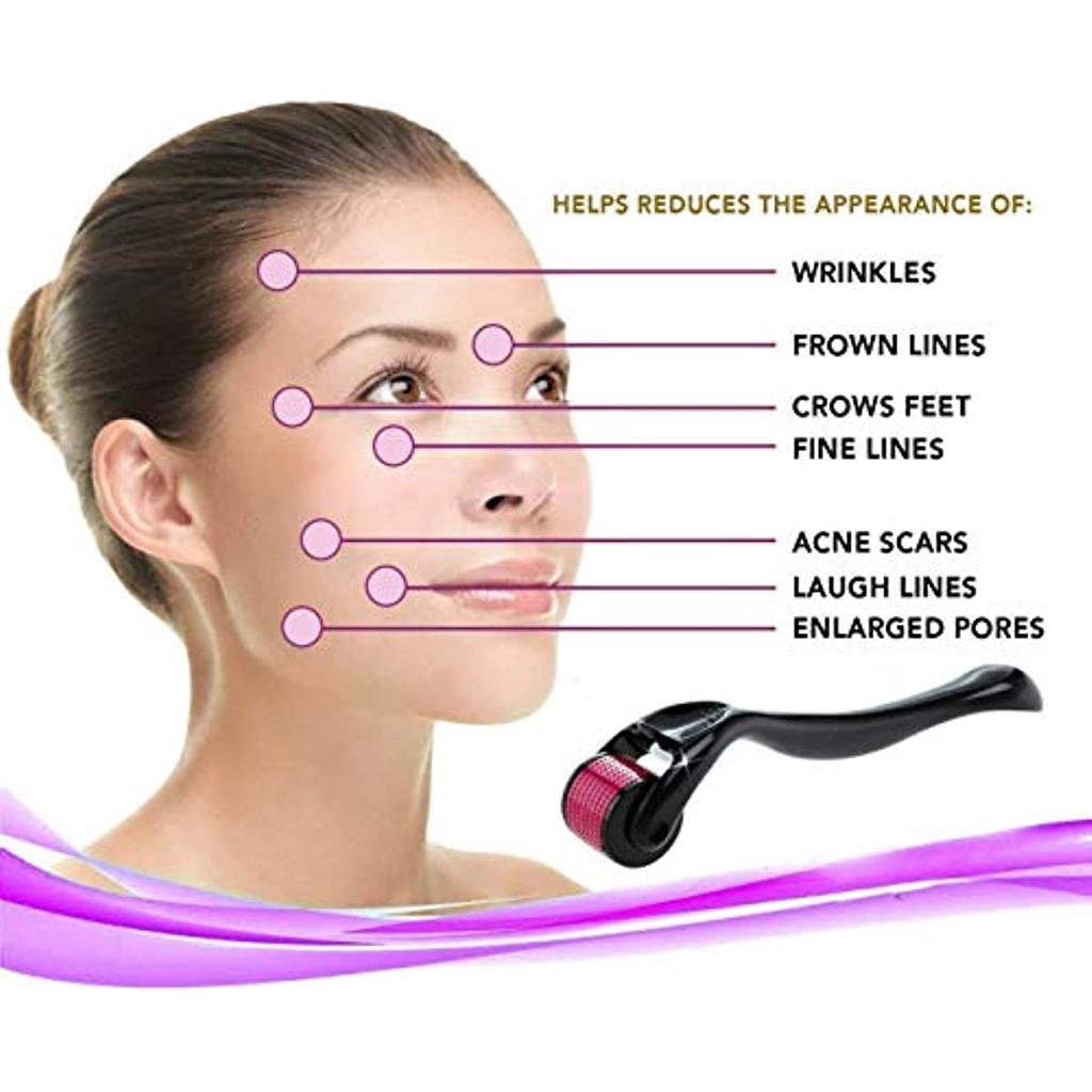 Набор микроигл Derma Roller для лица, тела и волос Титановый ролик для микроиголь премиум-класса 540 для мужчин и женщин 0,3/0,5/1,0/1,5 мммм)