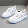 W5113 New White Shoes Women's  Spring and Summer Thick Sole Height Increasing Casual Sneakers Wear-Resistant Sneakers Breathable Leather