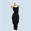 Knitting Camisole Dress Women's Summer V Neck Backless Slit Inner Wear Base Hip-Wrapped Sweater Skirt