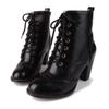Женские модные ботинки на шнуровке, повседневные одинарные ботинки большого размера на толстом каблуке