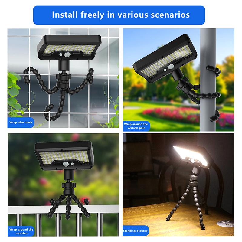 Household Split Lighting Solar Motion Sensor Light 360° Rotatable Lamp Octopus Bracket Usb Charge Lighting For Outdoor Camp