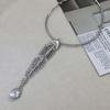 Rhinestone Big Fish Bone Pendant Choker Necklace Novelty Design Fish Bone Neck Chain  For Women