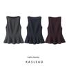 Kaslead New Arrival Women's Clothing Fashion Style Stylish Simple and Versatile Laminated Decoration Silm Tops 9099439