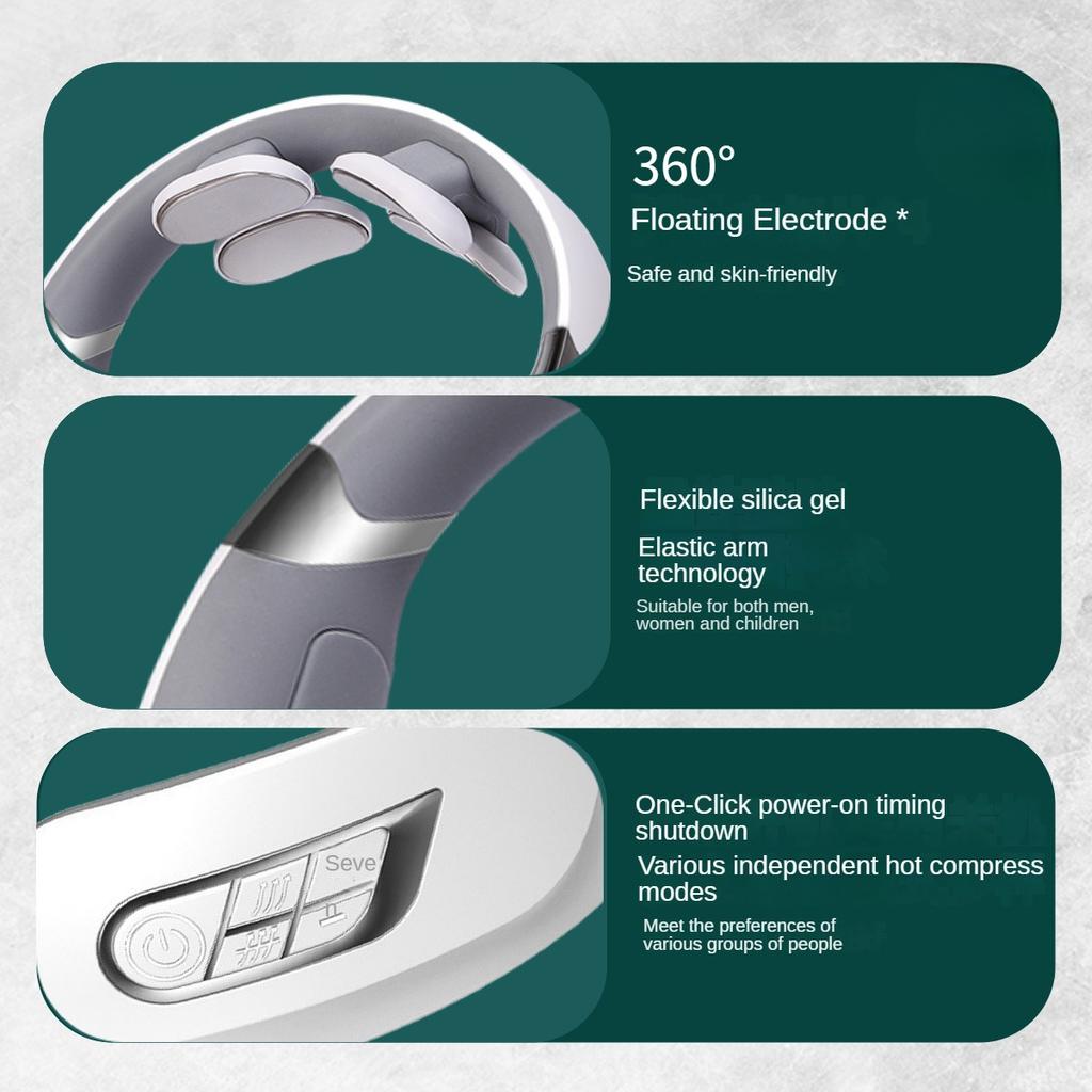 Mini Cervical Spine Massager Rechargeable Neck Pulse Neck Protector Neck Vertebra Hot Compress Massager