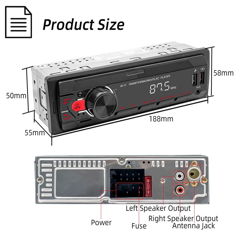 BQCC Автомобильный Радиоприемник 1 Din MP3-плеер Цифровой Bluetooth Автомобильный Стереоплеер FM Радио Стерео Аудио Музыка USB С Управлением На Руле