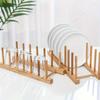 1pc Bamboo Plank Rack, Kitchen Storage Organizer for Plates, Dishes, Bowls, Cups, Pot Lids and Cutting Boards, Multi-functional Bamboo Drying Rack