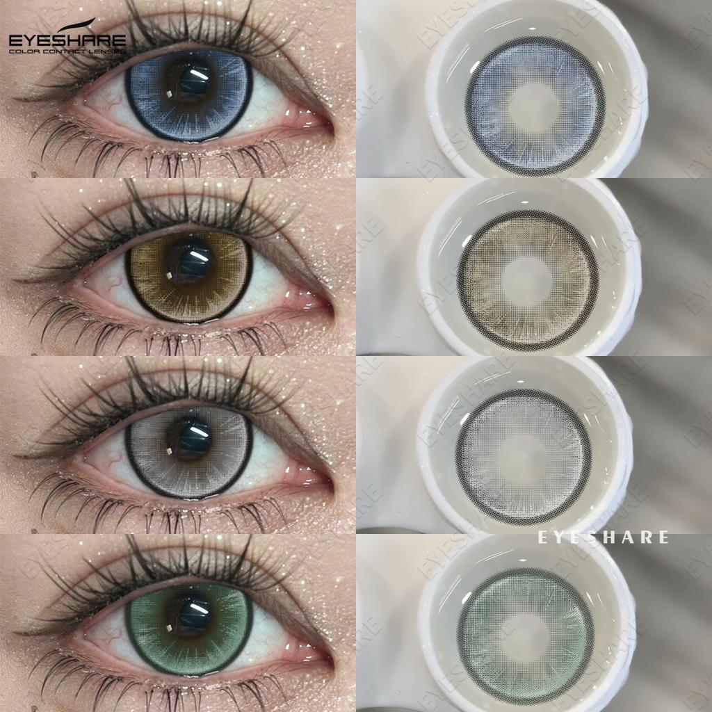 Eyeshare New Color Contact Lenses Blue Annual Disposable Soft Lenses Fashion Green Contact Lenses Natural Brown Color Cosmetic Contact Lenses 1 Pair