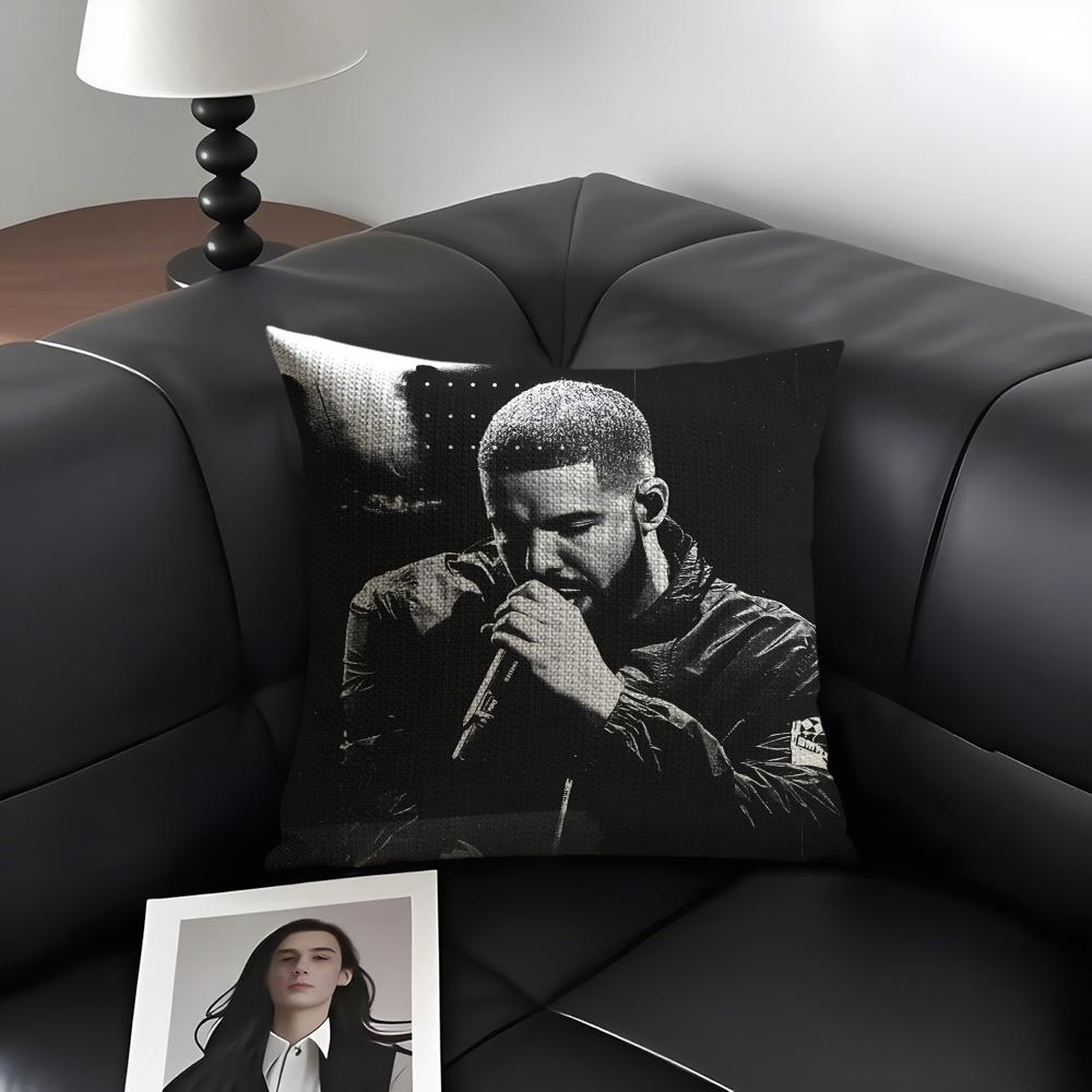 Чехол на подушку D-Drake Rapper Натуральный Лен Органическая Ткань Двусторонний Принт Диван Домашний Декор Подарок Наволочка