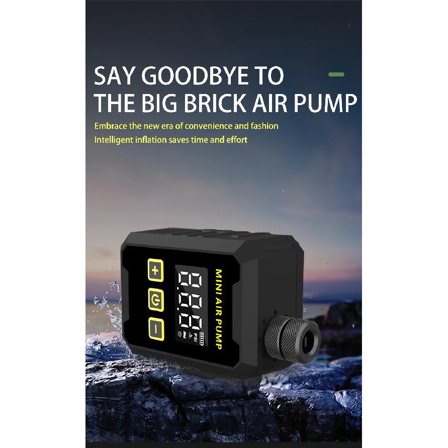 150Pis Mini Portable Bike Electric Air Pump 500mAH Type-C Compressor Tire Inflator MTB Road Bicycle Pump with LED Display