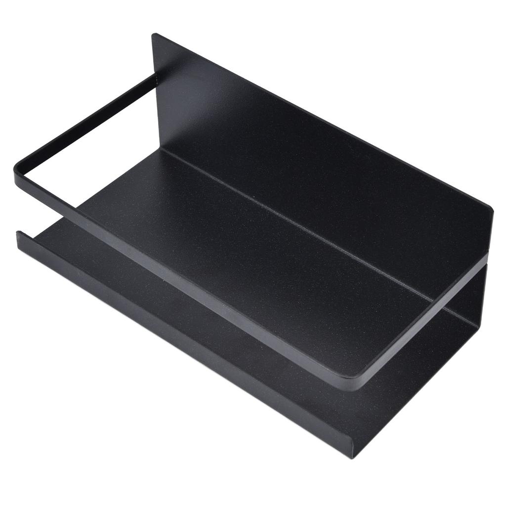Kitchen Rack Space Saving Spice Shelf Organizer Magnetic Single Tier Iron for StorageBlack
