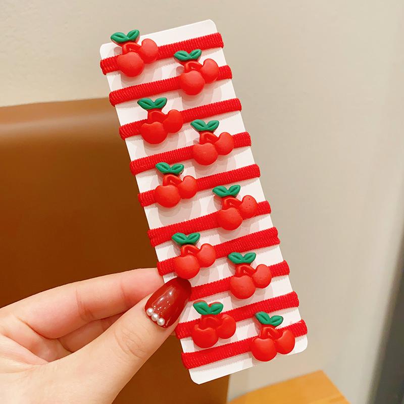 Милые красные новогодние детские резинки для волос - Праздничные эластичные резинки, не повреждающие волосы, для девочек