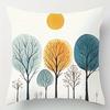 Modern Watercolor Tree And Sun Print Throw Pillow Coversuitable For Sofa Car Bedroom Decorative Cushion Cover Pillow Cover
