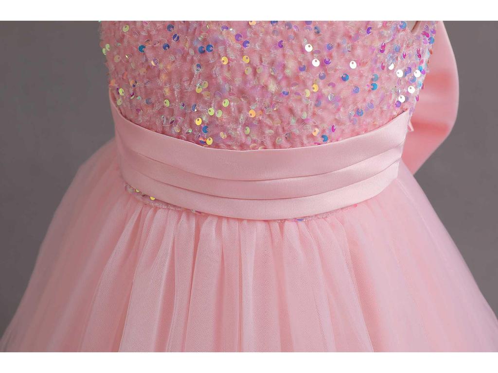 Девичье вечернее платье принцессы с пайетками 2025