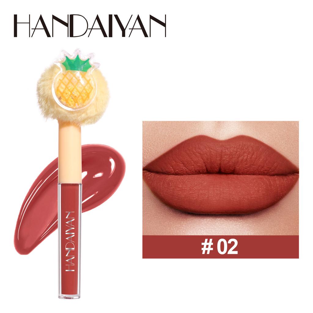 HANDAIYAN New Product Fruity Plush Head Does Not Stick A Cup of Lipstick Lipstick Matte Matte Long Lip Gloss