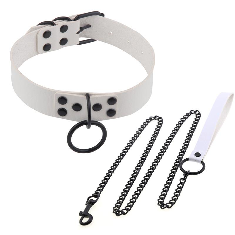 БДСМ секс-ошейник бондаж ожерелье рабский поводок стальная цепь заклепки колье собачья цепь наказать шеи ошейники секс-игрушки для женщин и мужчин
