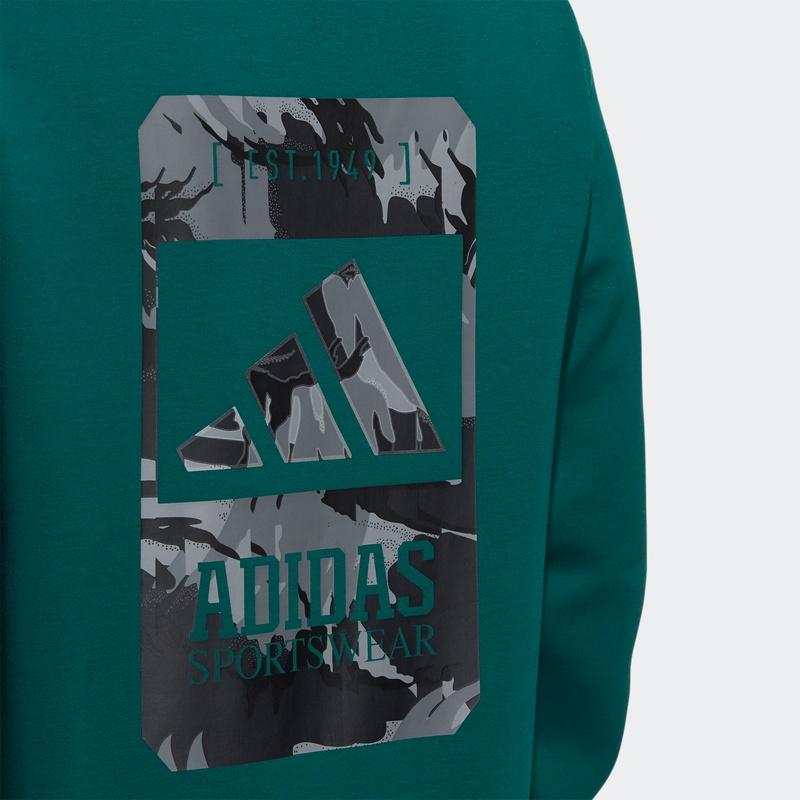 adidas Мужская спортивная толстовка с логотипом на спине, зеленая H39273