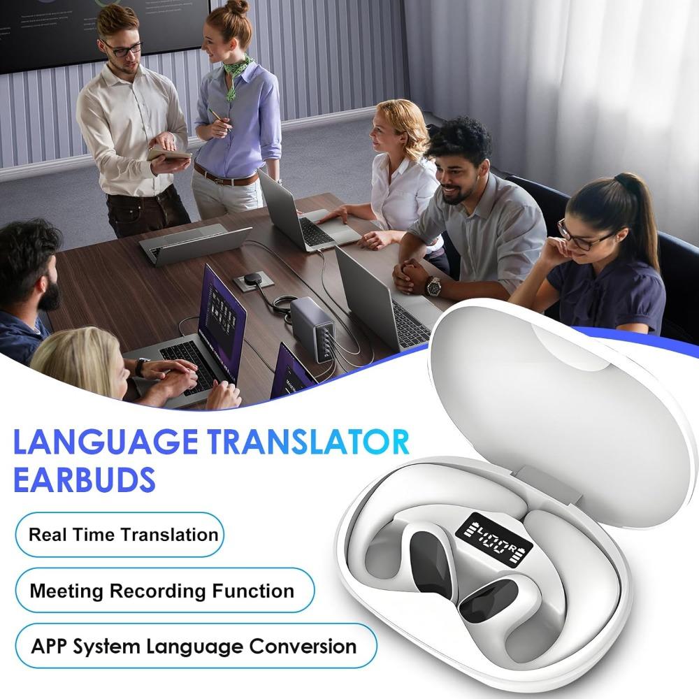 AI Translator Earbuds, 156 Languages Real Time Bluetooth Headphone for Travel Business