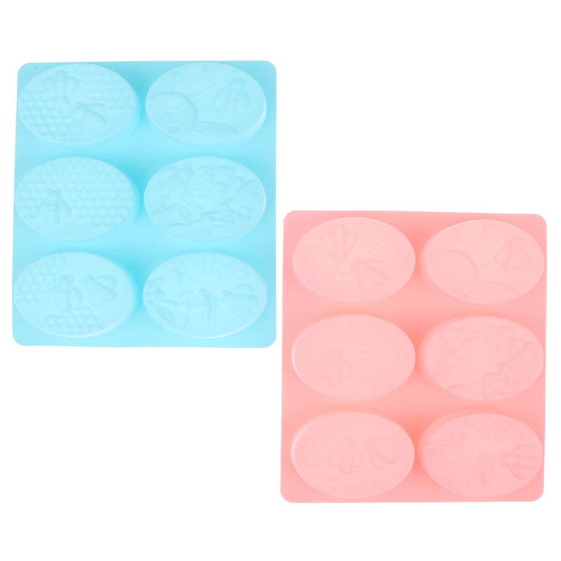 6 силиконовых форм для мыла в форме пчелы, овальные формы ручной работы, формы для цветов, формы для торта своими руками