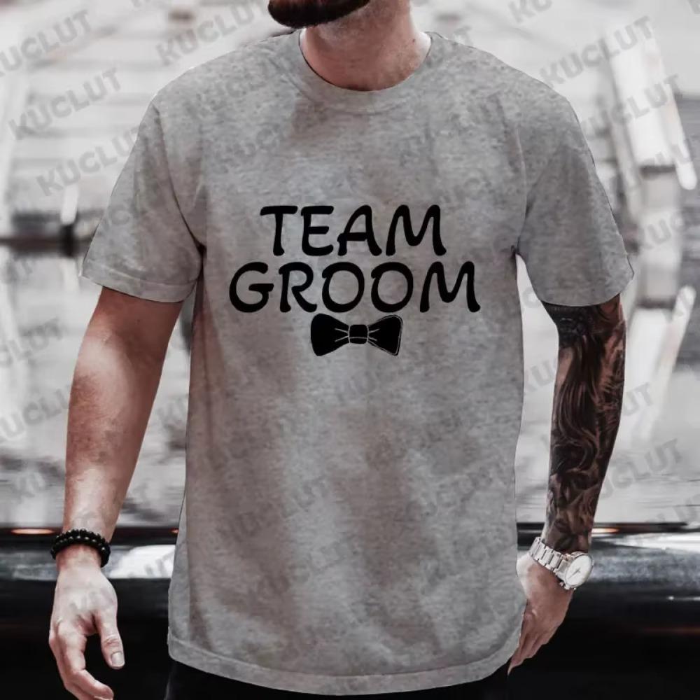 Team Groom T Shirts Future Groom Squad EVG Streetwear Best Man Tshirt Single Farewell Bachelor Stag Party Tees Wedding Y2k Tops