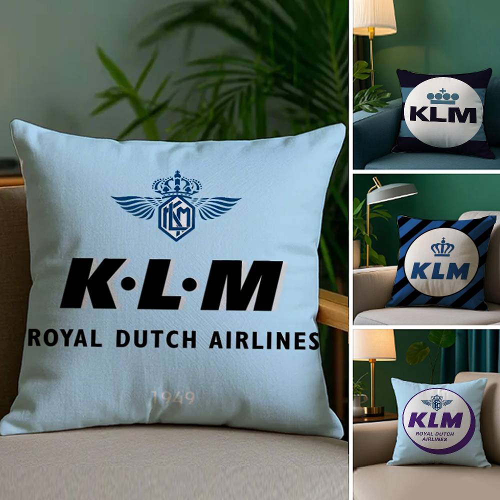 Нидерланды K-Klm R-Royal Dutch Airlines Наволочка Плюшевая Ткань Мягкая Двусторонняя Печать Чехол для Подушки Дивана Декоративные Наволочки