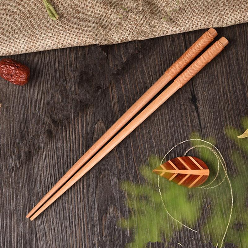 1 Pair of Twisted Wire Wind Wood Chopsticks, Anti Roll Rosewood Bamboo Chopsticks, Household Tableware Chopsticks, High-quality Wooden Chopsticks