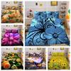 3D Flower Sea Bedding Set Flower Series Quilt and Pillow Case 2/3 Pieces AU180 * 210 Full Size Soft and Easy To Clean Home Decoration