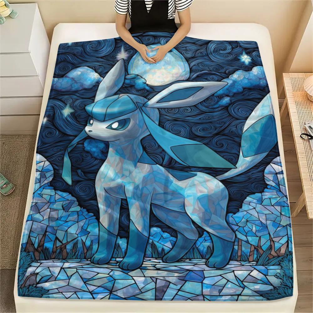 Pokemon Daily Leisure Matching Flannel Blanket, Warm Printed Cover for Furniture Layout and Outdoor Picnic.-TING