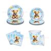 Bear Theme Party Tableware Paper Plates Tissue Supplies Children'S Teddy Bear Theme Birthday Disposable Party Decoration