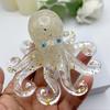 Faux Crystal Epoxy Octopus Ornament Healing Natural Stone Epoxy Octopus Statue Sea Animal Figurine Desktop Decoration