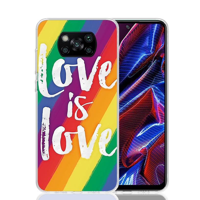Love Is Love LGBT Rainbow Case Phone Cover for Xiaomi Redmi Note 10 9 9S 8 8T 7 5 Pro Mi 12T 11T 10T 9T 12 11 Lite A3 A2 Trend F