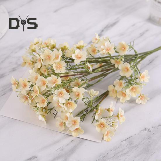 Искусственные цветы Пышные весенние украшения Яркие цвета Букет из гипсофилы и шелковых цветов