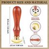 1pc Retro Wax Seal Stamp Set including Safflower Pear Wood Handle & Removable Brass Head for Envelopes Invitations Gift Card June Rose 8.3x2.2cm