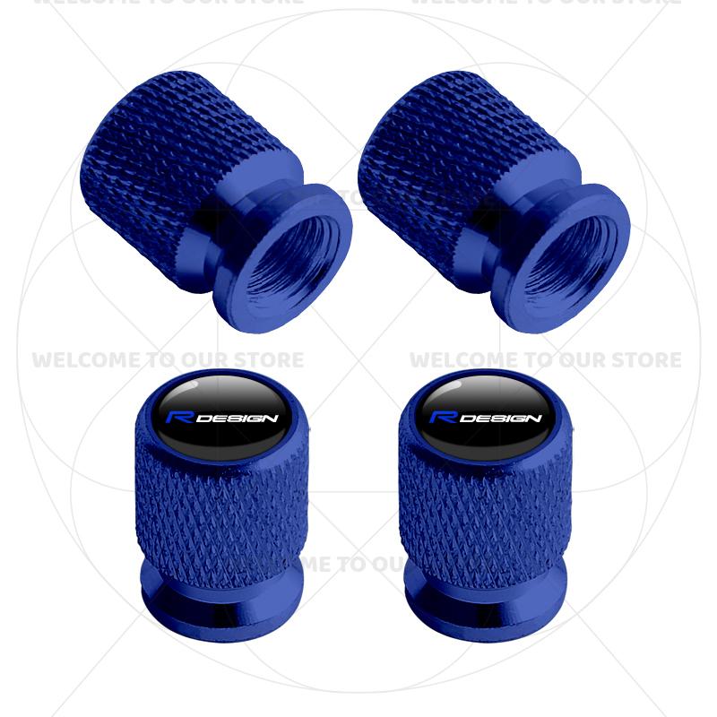 For Volvo R Design Emblem S90 V90 XC60 T8 V70 S60 V60 EX30 Moose 4Pcs Aluminum Car Tire Valve Caps Wheel Stem Air Dust Covers