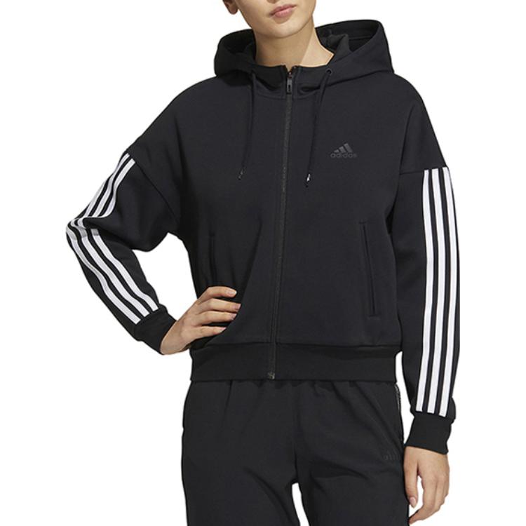 adidas Базовые куртки женские черные с капюшоном умеренные прочие HM7046