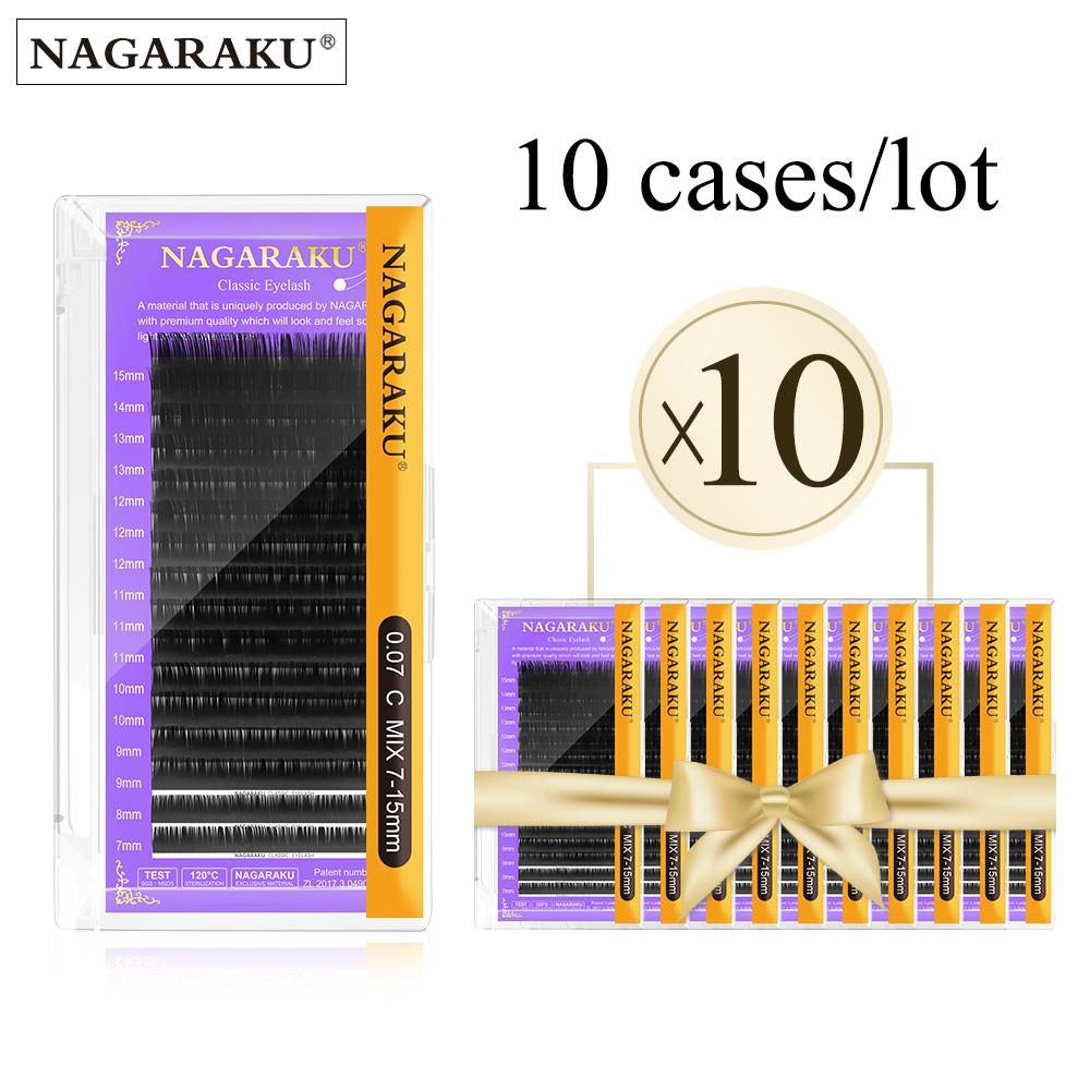Individual Eyelash Extension NAGARAKU Single Length 16 Lines Black Color Super Natural Soft 10 Pieces Lot High Quality Premium Eyelash Extension