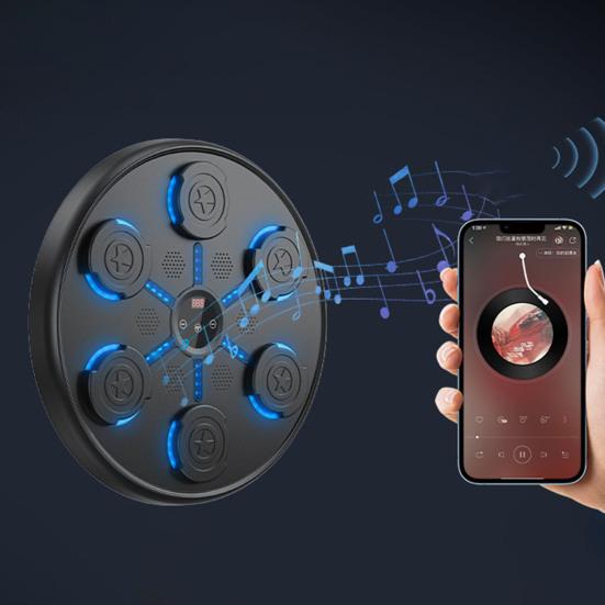 Умная музыкальная боксерская мишень, совместимая с Bluetooth 5.0, настенная боксерская тренировочная машина со светодиодным дисплеем и 9 режимами работы.