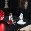 Статуэтка Сестры-Скелеты, Набор из 2 смоляных фигурок болтающих девушек-скелетов для декора дома и стола, Хэллоуинская декоративная поделка, Жуткое милое украшение в готическом стиле