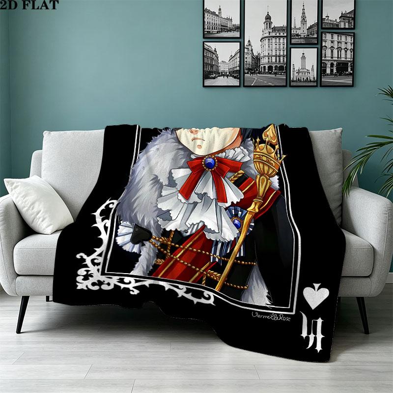 1PC Black Butler Patterned Flannel Blanket Suitable For All Seasons For Home Decor Warmth And Comfort Gifts Holiday Present