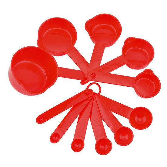 11Pcs/Set Plastic Measuring Spoon & Cup Set BPA-Free Baking Measuring Tool for Flour Sugar Salt Liquid Multifunctional Kitchen Household Meter