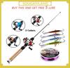 SOUGAYILANG Ice Fishing Rod Set 67cm Ice Pole Mini 3 Color Fishing Wheel Fishing Shrimp Winter Line Bait Combos Fishing Rod Fishing Reel Line Lure Set