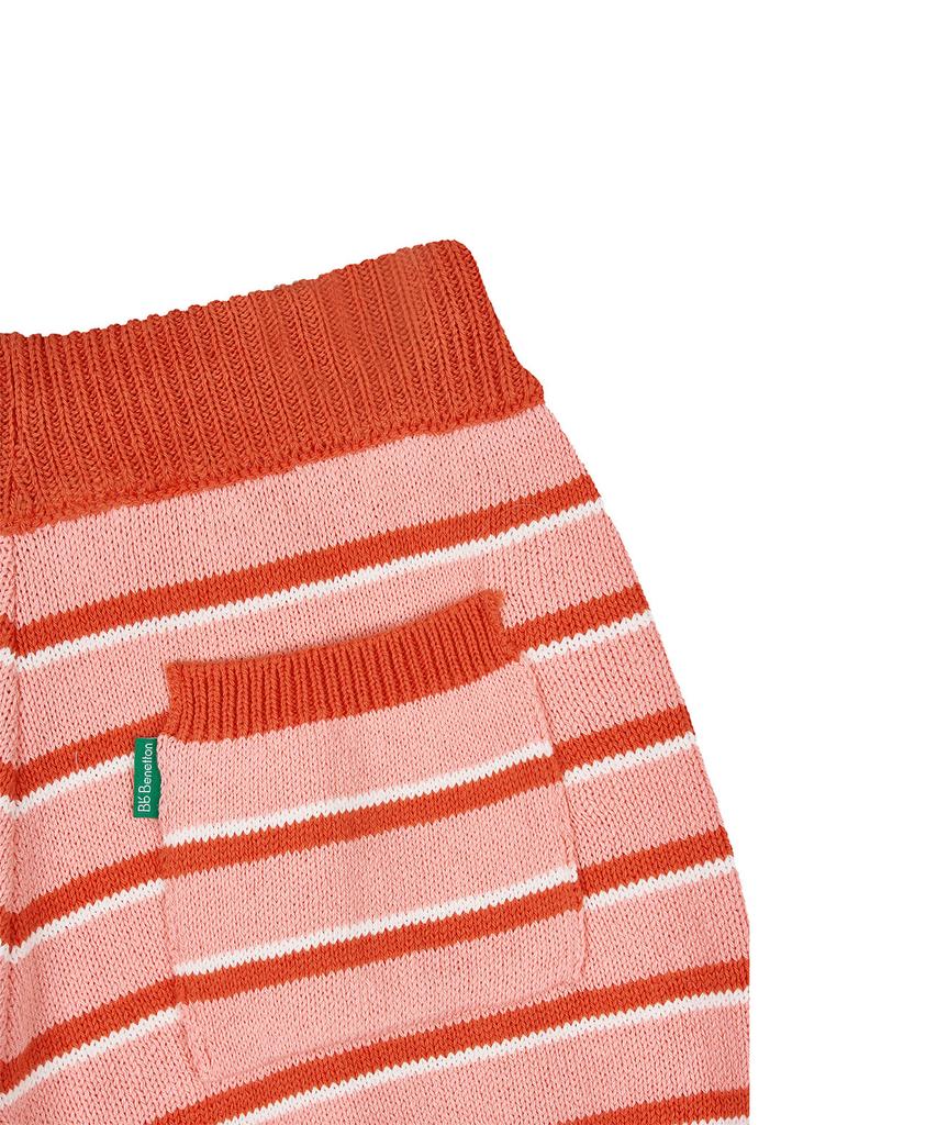 Шорты в полоску из трикотажа BENETTON для малышей (розовый)