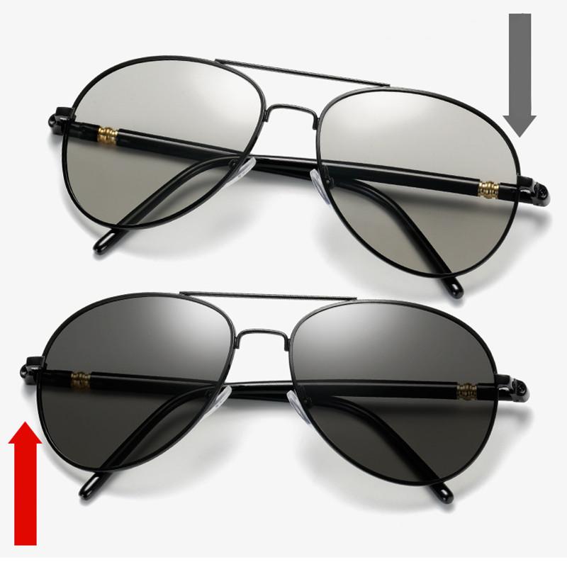 Classic Polarized Uv400 Photochromic Sunglasses Men Women Luxury Pilot Sun Glasses Vintage Unisex Driving Riding Goggle Shades