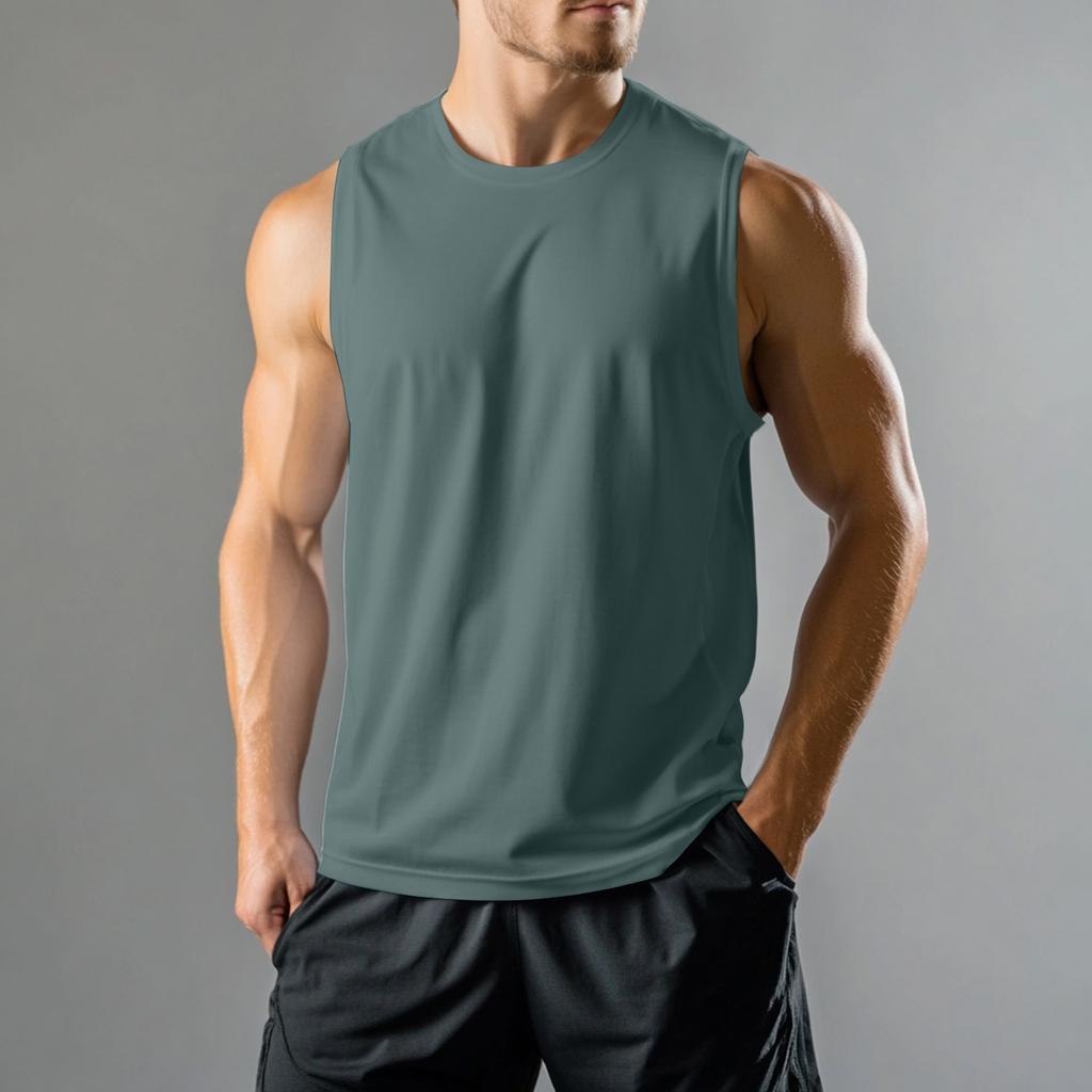 Мужской спортивный повседневный жилет без рукавов