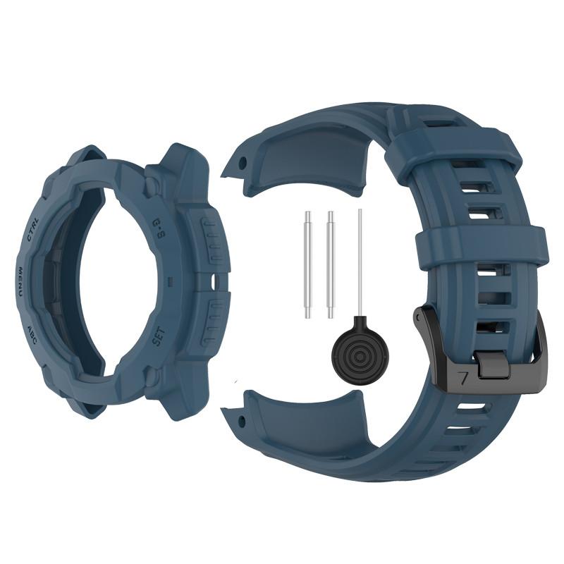 Силиконовый ремешок для часов SmartWatch с защитным чехлом из ТПУ для Garmin Instinct 3 45 мм 50 мм Аксессуары