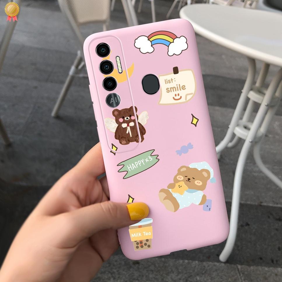 Чехол для Tecno Spark 7 P Pro 7P 7Pro Милые Девочки Медведь Задняя Крышка Силиконовый Для Tecno Spark7 P Pro Spark 7 P Pro 7P 7Pro Чехол для Телефона