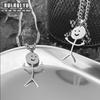 RUI RUI YU модное хип-хоп забавное ожерелье с подвеской в виде каракулей для мужчин и женщин Stickman средний палец в стиле рок-панк ожерелье вечерние ювелирные изделия